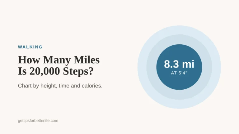 How many miles is 20,000 steps, a walking chart by height