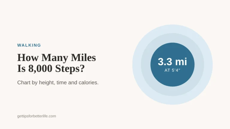 How many miles is 8,000 steps, a walking chart by height