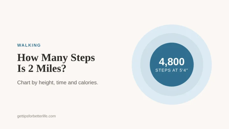 How many steps is 2 miles, a walking chart by height